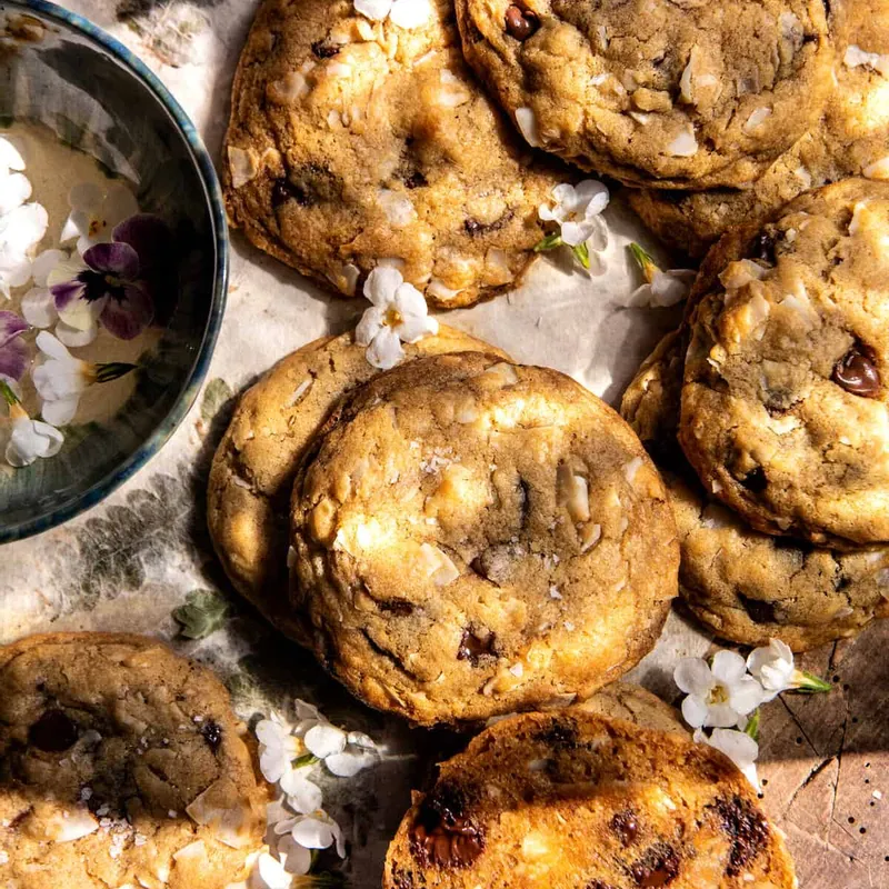 Salted Butter Coconut Chocolate Chip Cookies
