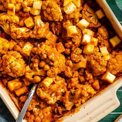 Recipe 'Paneer and Cauliflower Curry Casserole (Dump & Bake)'
