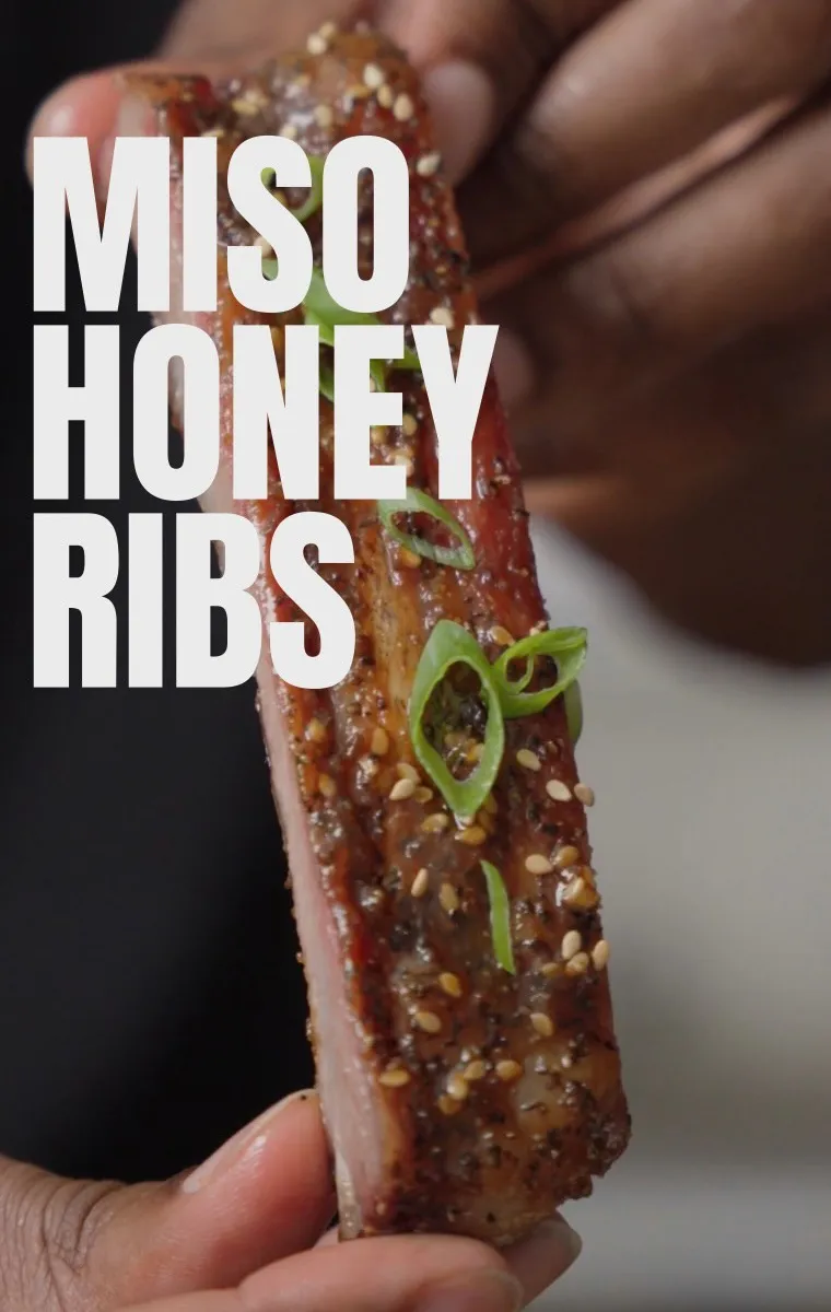 Sticky Miso Honey Smoked Ribs