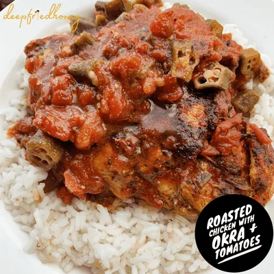 Recipe 'Roasted Chicken w. Okra & Tomatoes'