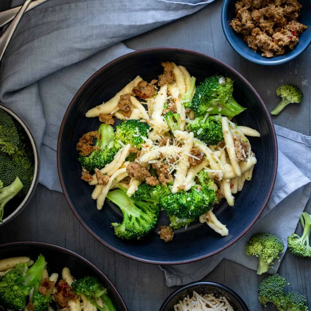 Cavatelli and Broccoli with Vegan Sausage