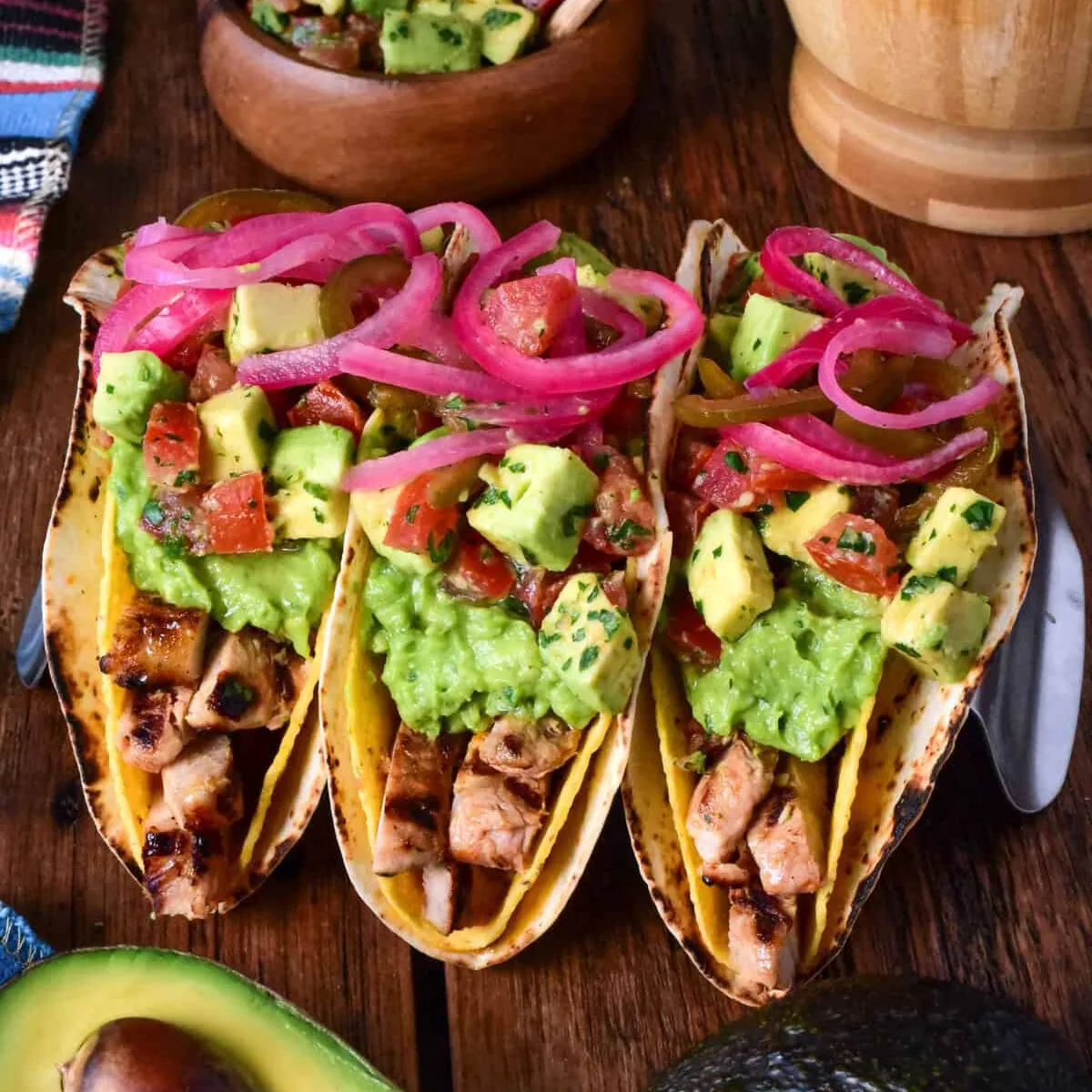 Citrus-Marinated Grilled Pork (Poc Chuc) Double Decker Tacos