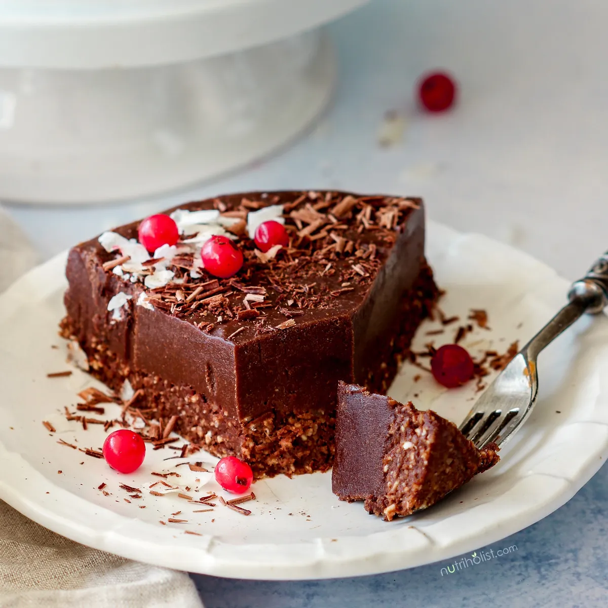 Raw Chocolate Fudge Cake (V,GF)