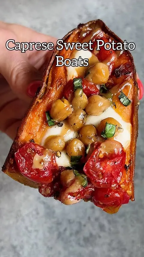 Caprese Sweet Potato Boats