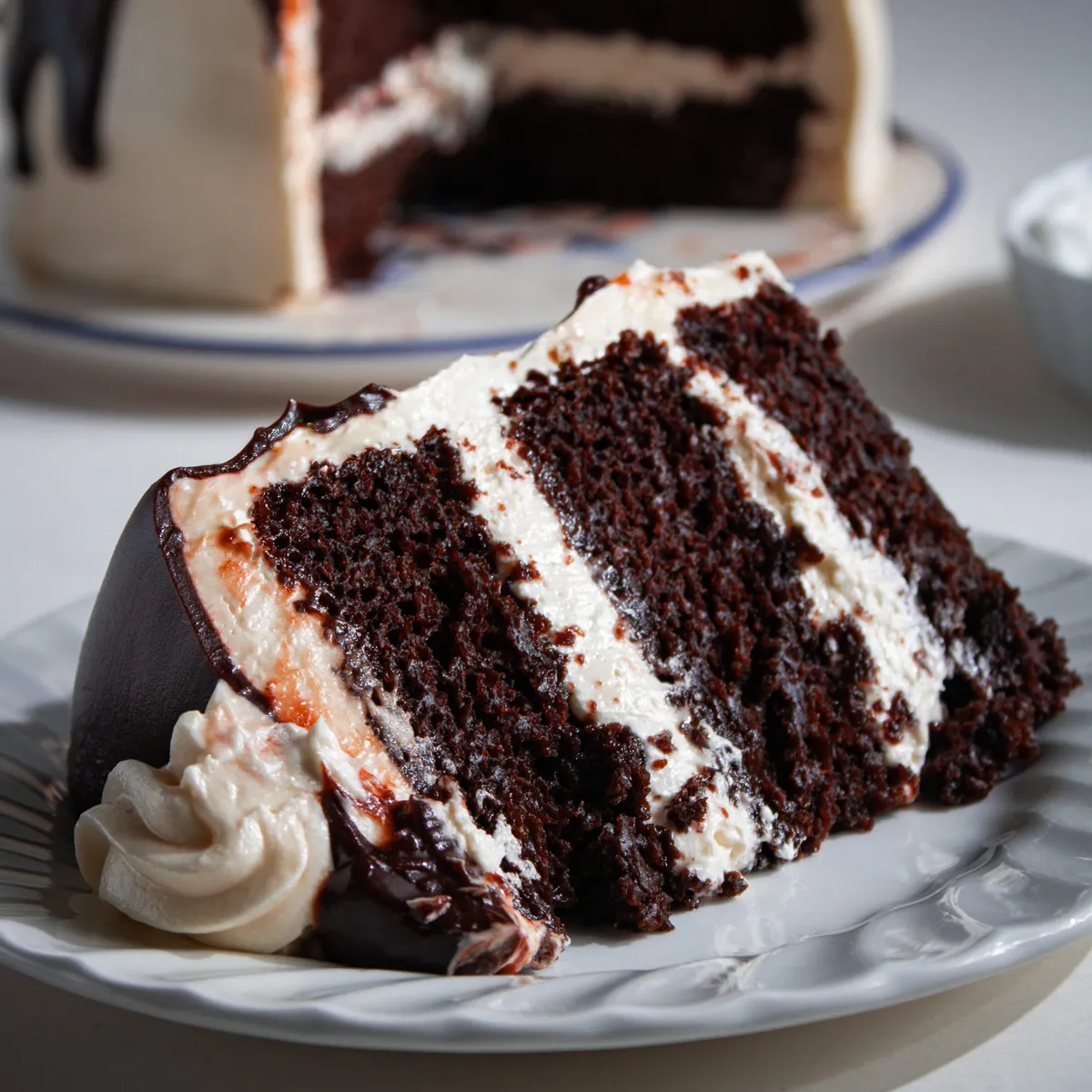 Easy Eggless Chocolate Cake with Cream Cheese Frosting