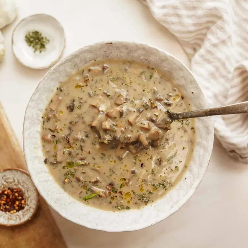 Vegan Cream of Mushroom Soup