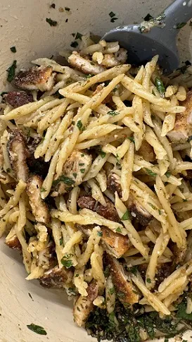 Warm Pasta Salad with Balsamic and Chicken Cutlets