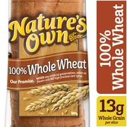 Nature's Own 100% Whole Wheat, Whole Wheat Bread, 20 oz Loaf