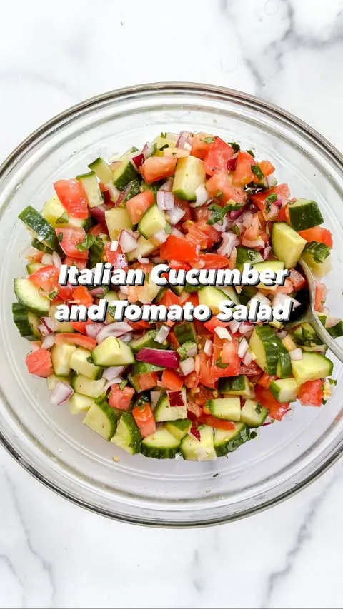 The EASIEST Italian Cucumber & Tomato Salad