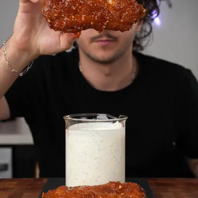 Recipe 'Hot Honey Cheese Stuffed Chicken Tenders with Buttermilk Ranch'