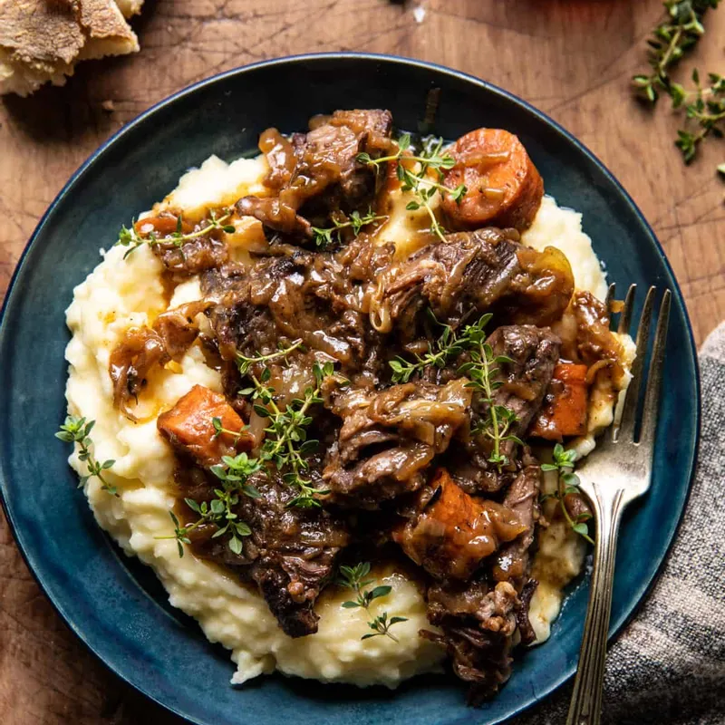 Cider Braised Short Ribs with Caramelized Onions