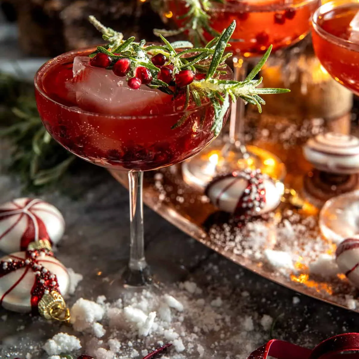 Sparkling Mistletoe Cosmo Mocktail