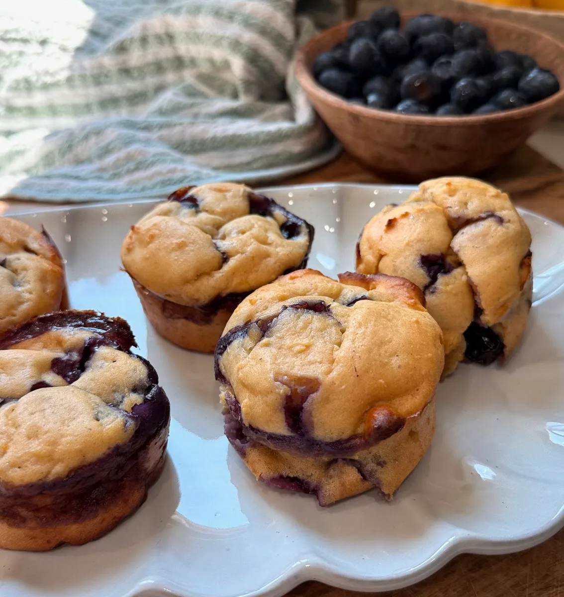 Lemon Berry Cottage Cheese Pancake Muffins