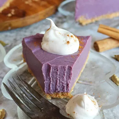 Recipe 'No-Bake Sugar-Free Purple Sweet Potato Pie (Vegan & Gluten-Free)'
