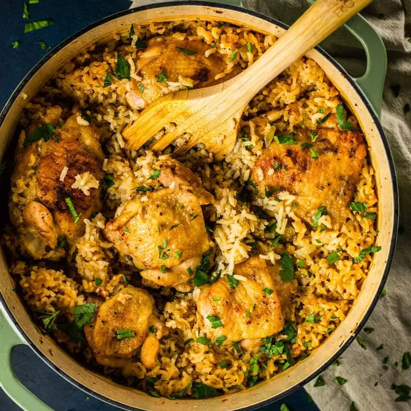 The BEST One Pot Chicken and Rice Dinner (Dutch Oven)