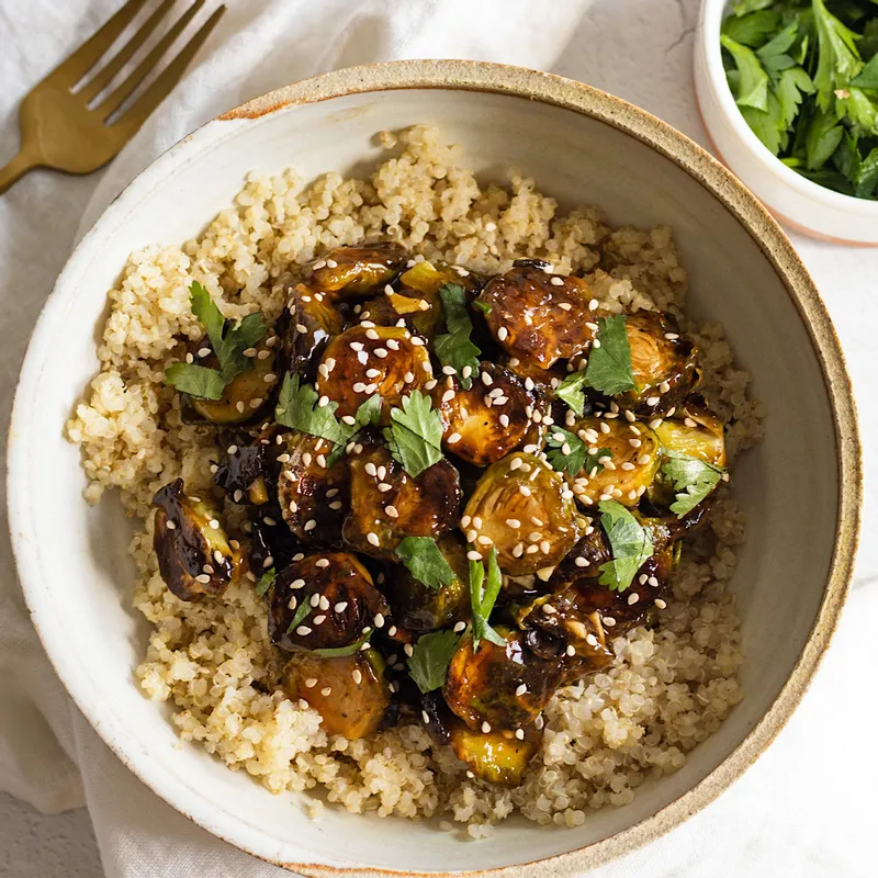 crispy general tso's brussels sprouts