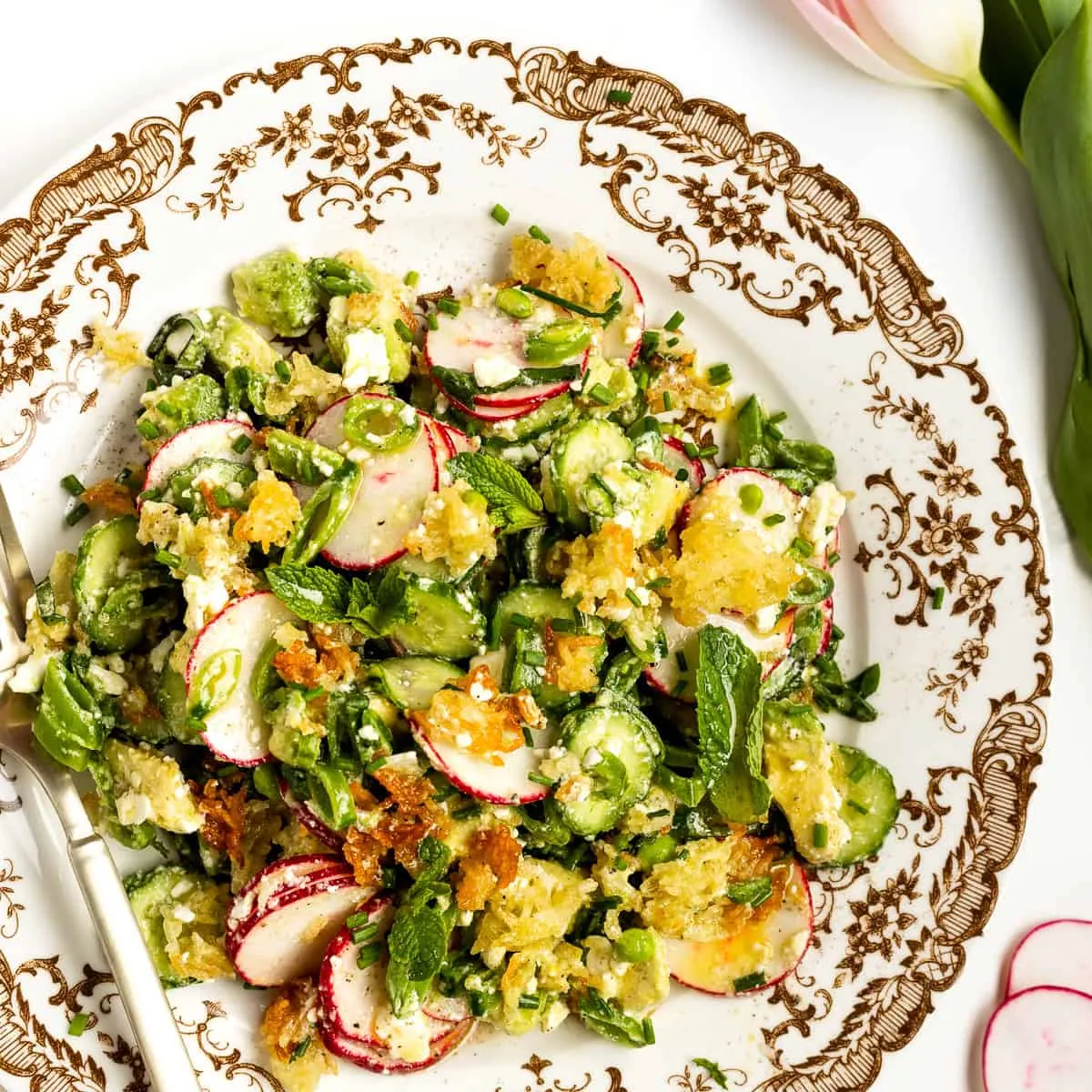 Spring Crispy Rice Salad with Lemon Dressing