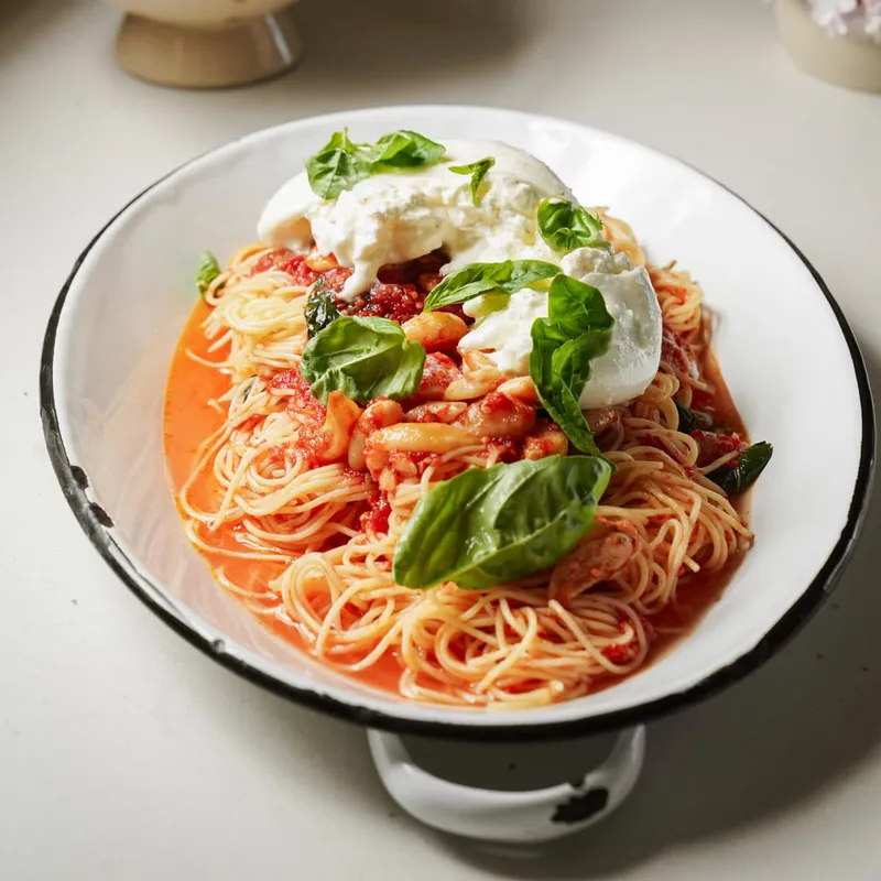 Garlic Confit Tomato Basil Pasta