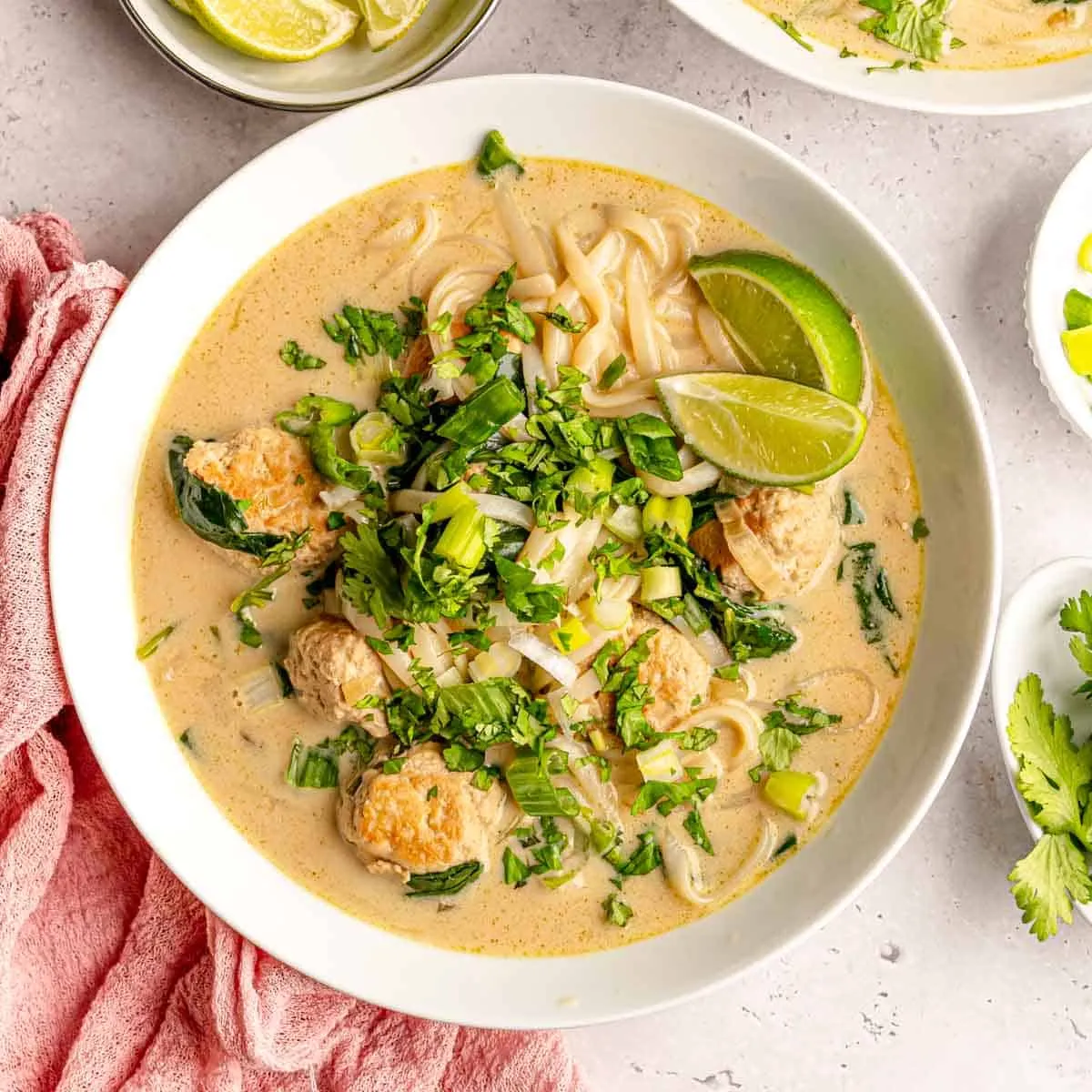 Thai Green Curry Meatball Soup