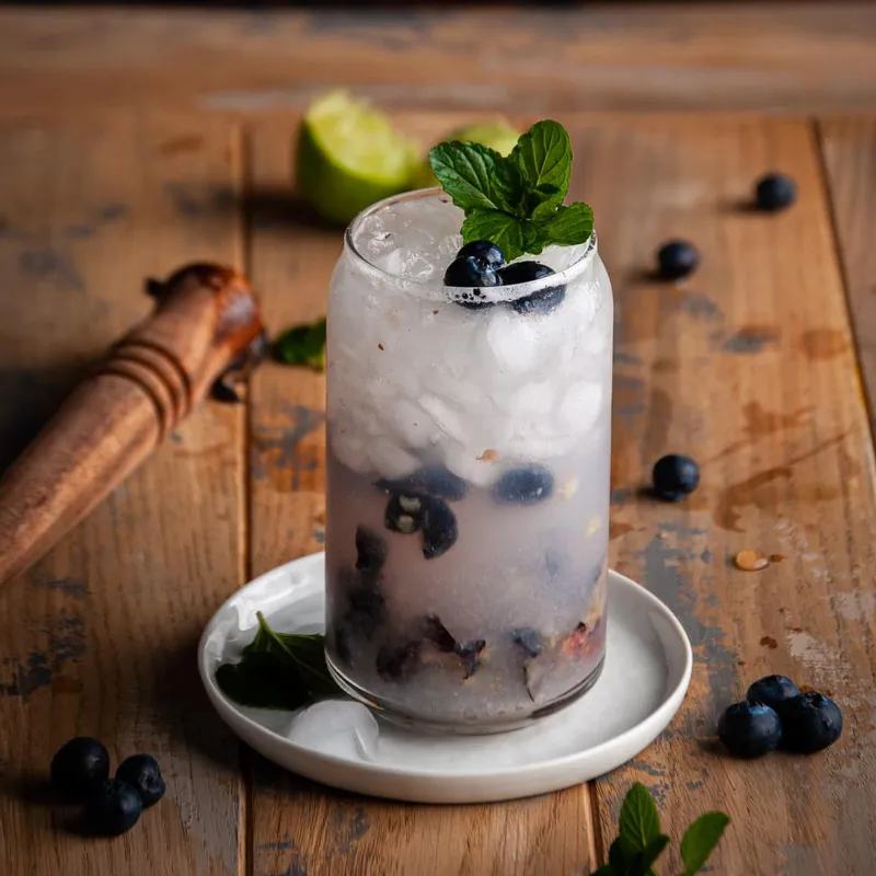 Quick & Easy Blueberry Gin Fizz Cocktail