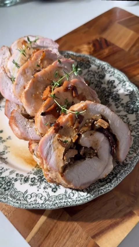 Sunday Elegance: Pork Roulade with California Prunes + Chanterelles