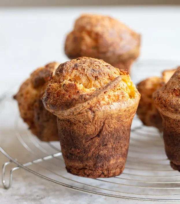 Parmesan Popovers with Chives and Black Pepper