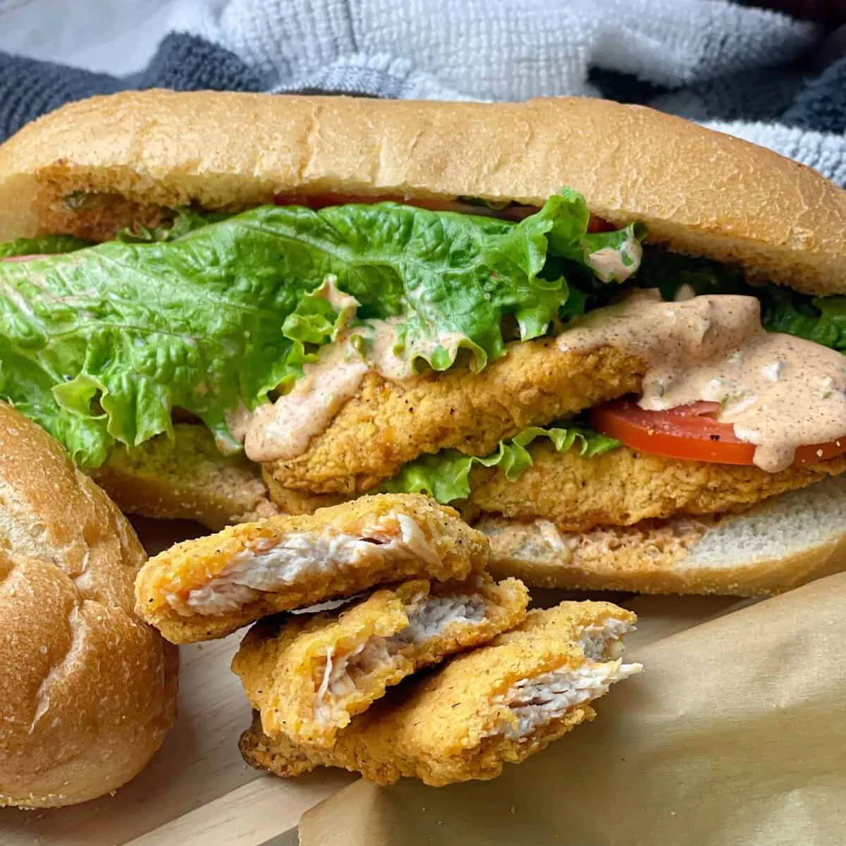 Chicken Sub Sandwich with Remoulade Salad
