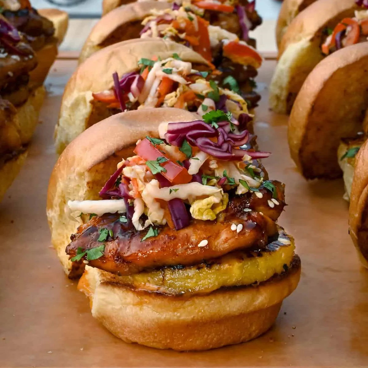 Chicken Teriyaki Sliders with Pickled Asian Slaw