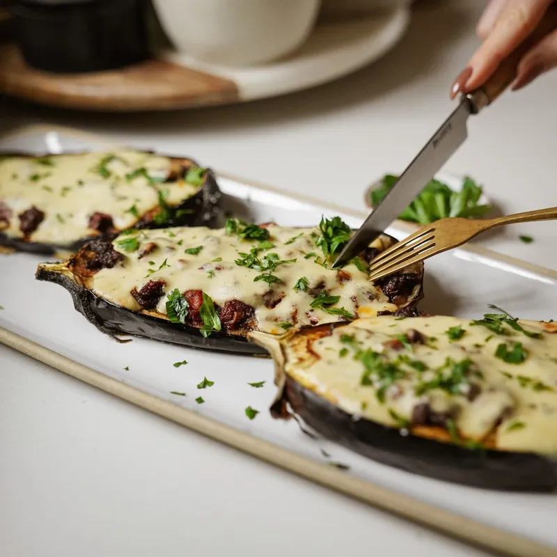 Greek Stuffed Eggplant (Papoutsakia)