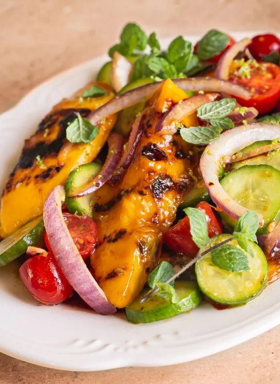 Sweet Chili Lime Grilled Mango Salad