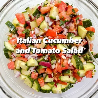 Recipe 'The EASIEST Italian Cucumber & Tomato Salad'