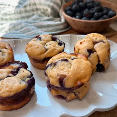 Recipe 'Lemon Berry Cottage Cheese Pancake Muffins'