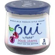 Yoplait Oui French Style Black Cherry Whole Milk Yogurt, Glass Yogurt Jar