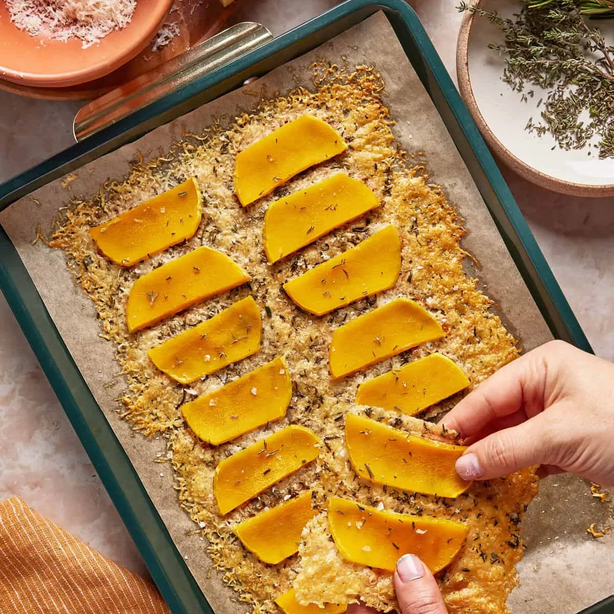 Tear Apart Crispy Parmesan Butternut Squash
