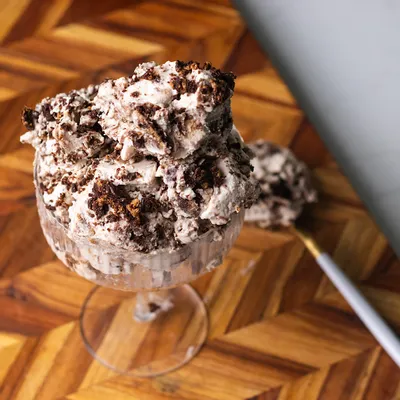 Recipe 'Cottage Cheese Cookies &amp; Cream Ice Cream (High Protein)'