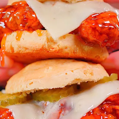 Recipe 'Hot Honey Butter Fried Chicken Sandwiches'