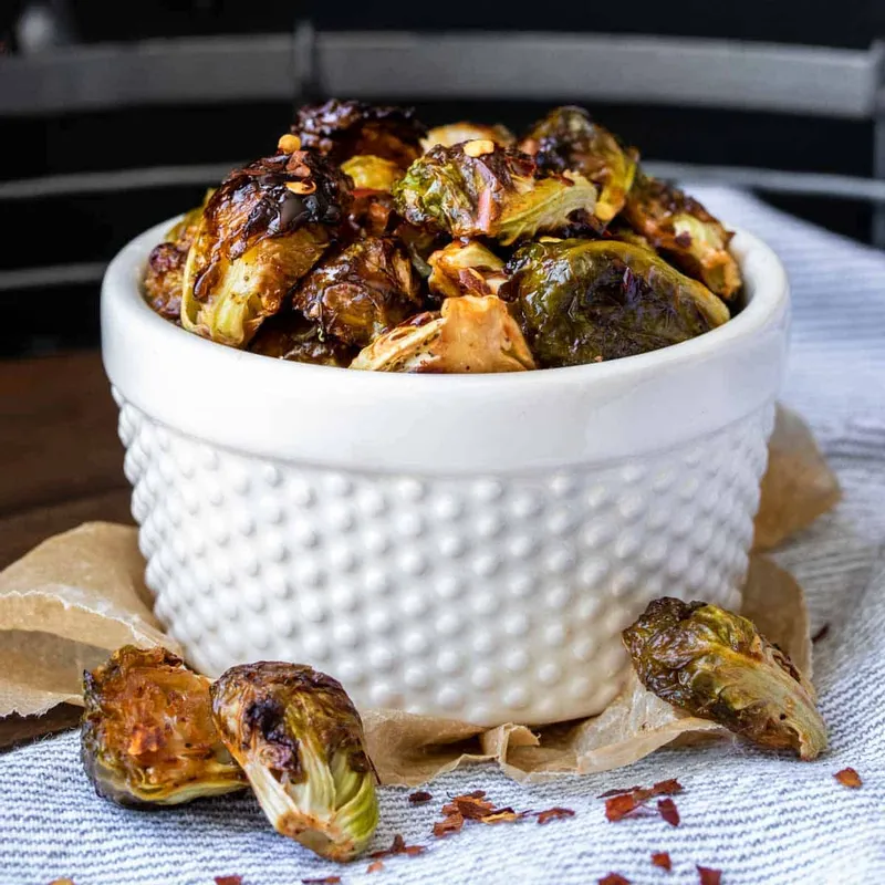 Maple Roasted Brussels Sprouts (with Sriracha)