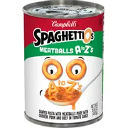 Campbell's SpaghettiOs ned Pasta A to Z Shapes with Meatballs