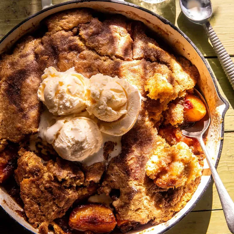 Caramel Peach Dump Cake