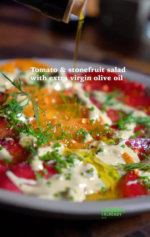 Tomato & Stone Fruit Salad With a Pancetta Mayo