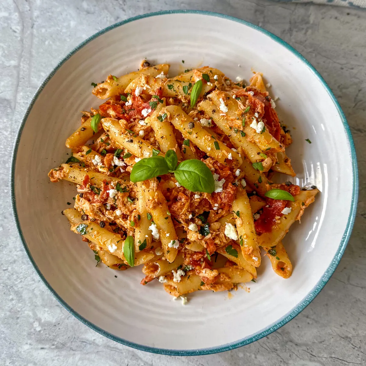 Easy Salmon Feta Pasta with tomato (New Baked Recipe)