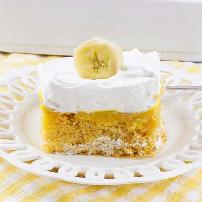 Recipe 'No Egg Banana Cream Poke Cake '