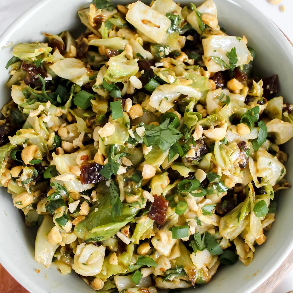 Roasted Cabbage Peanut Date Salad (vegan, gluten-free, healthy)