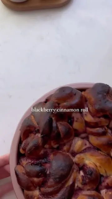 Blackberry puree filling cinnamon rolls