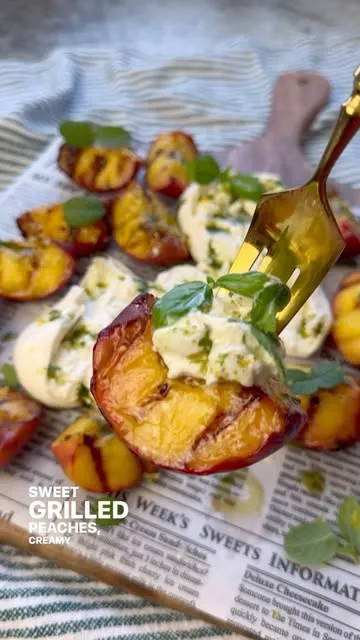 Grilled Peaches with Burrata