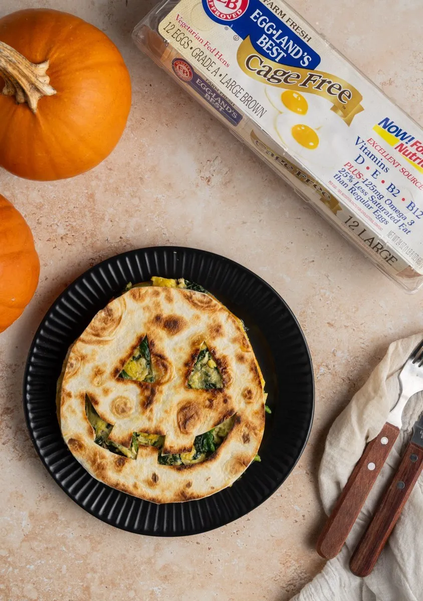 Halloween breakfast quesadillas