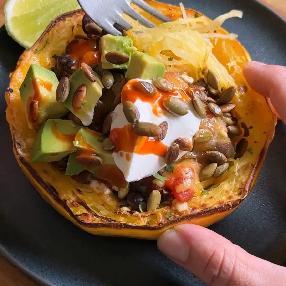 spaghetti squash burrito bowls