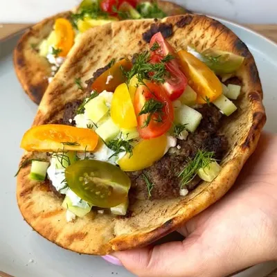 Recipe 'The smash is so satisfying 🤩 celebrate Father’s Day with these Greek-style smashed burgers.'