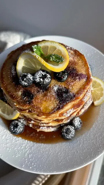 Lemon Blueberry Ricotta Pancakes