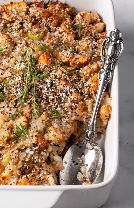 Baked Everything Bagel Stuffing